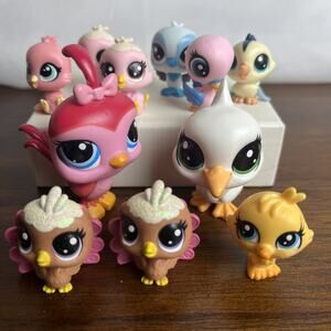 LPS Lot Of Birds Quail Blanche Pelicano 9 Minis Turkey Swan Littlest Pet Shop